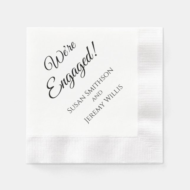 Wir sind Verlobte Engagement Party Napkins Serviette (Vorderseite)