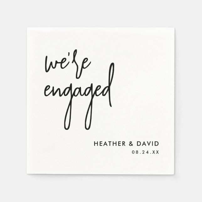 Wir sind Verlobte Engagement Party Napkins Serviette (Vorderseite)