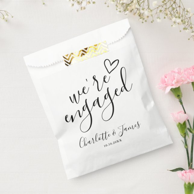 Wir sind Verlobte Engagement Party Schwarz und Wei Geschenktütchen (Versiegelt)