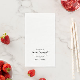 Wir sind Verlobte Hochzeit Verlobung Dinner Black Serviette