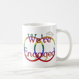 Wir sind Verlobte Rainbow-Hochzeitsringe Kaffeetasse
