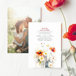 Wir sind Verlobte Wildblumen Engagement Party Foto Einladung