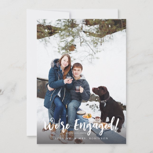 Wir sind Verlobtes Minimalistisches V-Foto (Vorderseite)