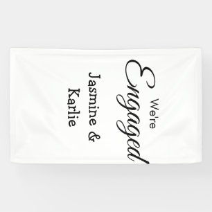 Wir sind verlobtes Paar Name romantisch stilvoll e Banner