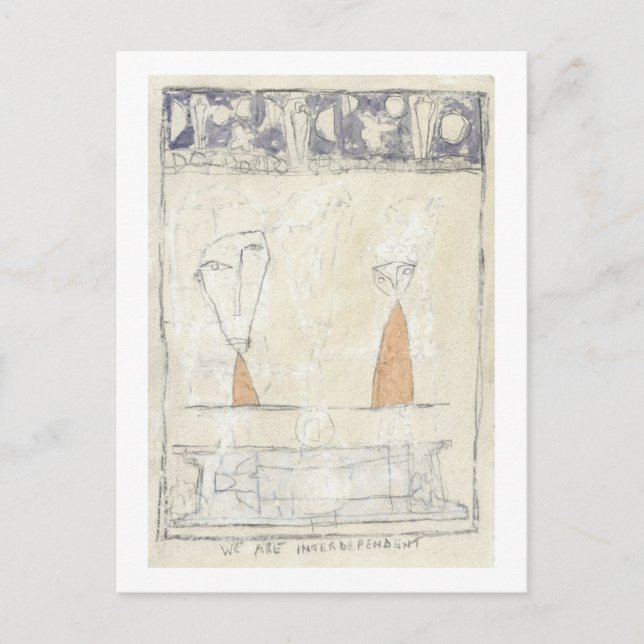 Wir sind voneinander abhängig postkarte (Vorderseite)