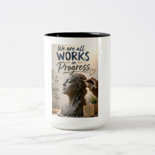 Wir sind Werke im Werden Zweifarbige Tasse