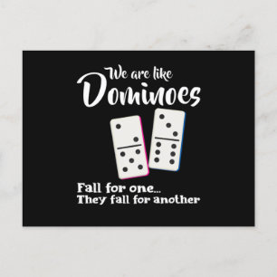 Wir sind wie Dominoes Tiles Puzzler Game-Geschenk Postkarte