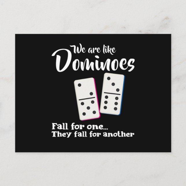 Wir sind wie Dominoes Tiles Puzzler Game-Geschenk Postkarte (Vorderseite)