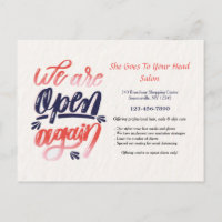 Wir sind wieder offen Postkarte