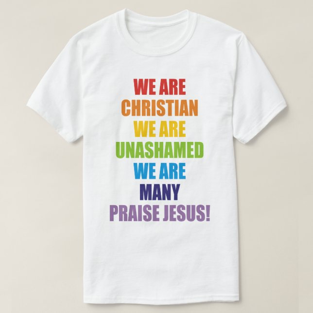 WIR SIND WIR SIND VIELE CHRISTLICH T-Shirt (Design vorne)