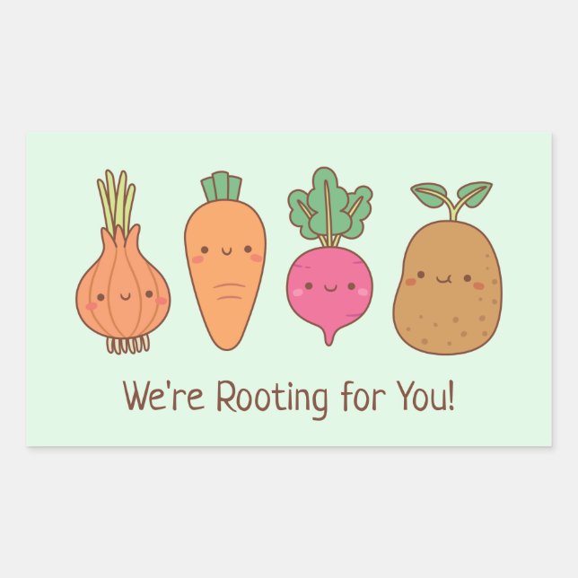 Wir sind Wurzeln für Sie Root Vegetables Puff Rechteckiger Aufkleber (Vorderseite)