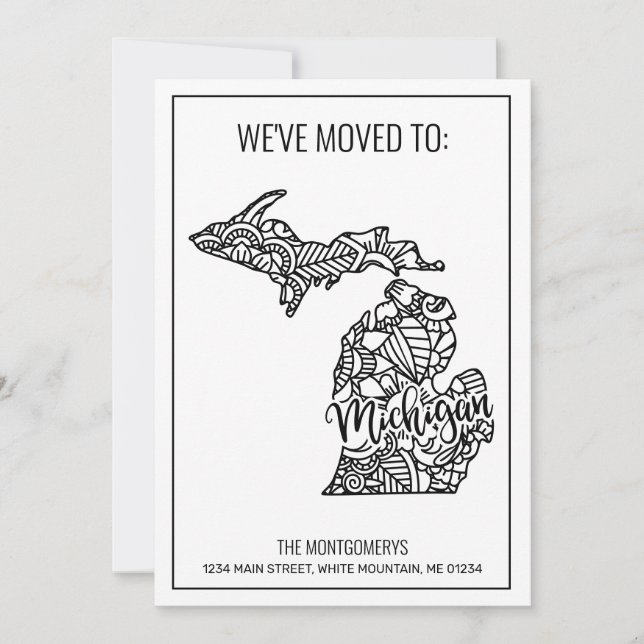 Wir sind zum Michigan-Staat Floral Mandala-Zuhause Ankündigung (Vorderseite)