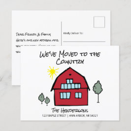 Wir sind zur Ankündigung über den Umzug des Landes Postkarte