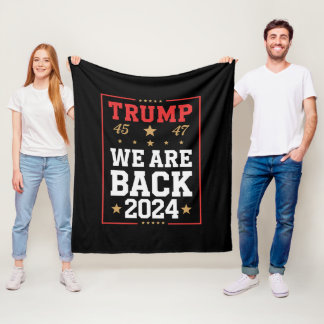 Wir sind zurück Trump USA Flag Wahlsieger 47. 45 Fleecedecke