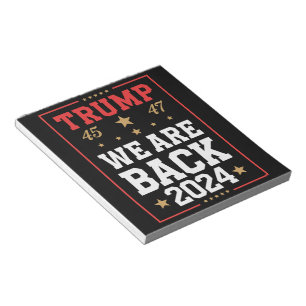 Wir sind zurück Trump USA-Flagge Wahl Gewinner 47. Notizblock