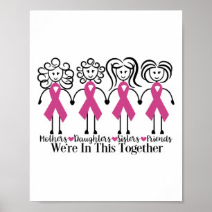 Wir sind zusammen Familienfreunde des Brustkrebs Poster
