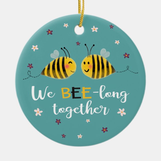 Wir sind zusammen mit Bienen & bilderromantisch. Keramik Ornament (Vorne)