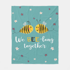 Wir sind zusammen mit Bienen und Blume Valentine Fleecedecke