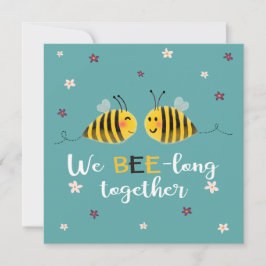 Wir sind zusammen mit Bienen und Blume Valentine Karte