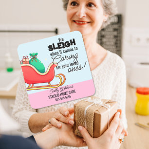 Wir Sleigh Caregiver Weihnachtsaufkleber Quadratischer Aufkleber