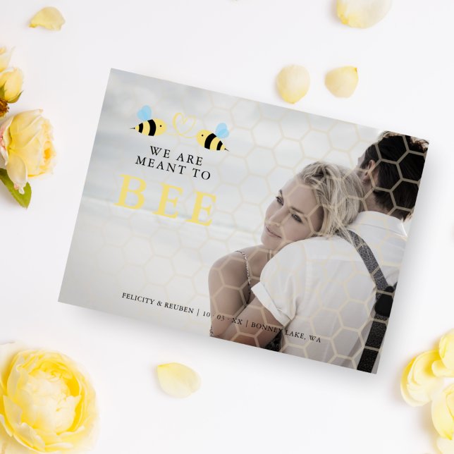 Wir sollen zwei schöne Bienen-Hochzeiten zitieren Ankündigungspostkarte (Von Creator hochgeladen)