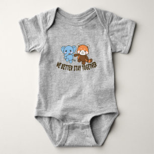 wir sollten besser zusammen, Redpanda und Elefant  Baby Strampler