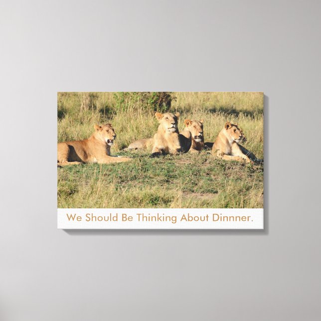 Wir sollten über das Abendessen nachdenken. Leinwanddruck (Vorderseite)