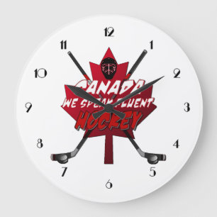 Wir sprechen fließende Hockey-Kanada-Spaß-Uhr Große Wanduhr