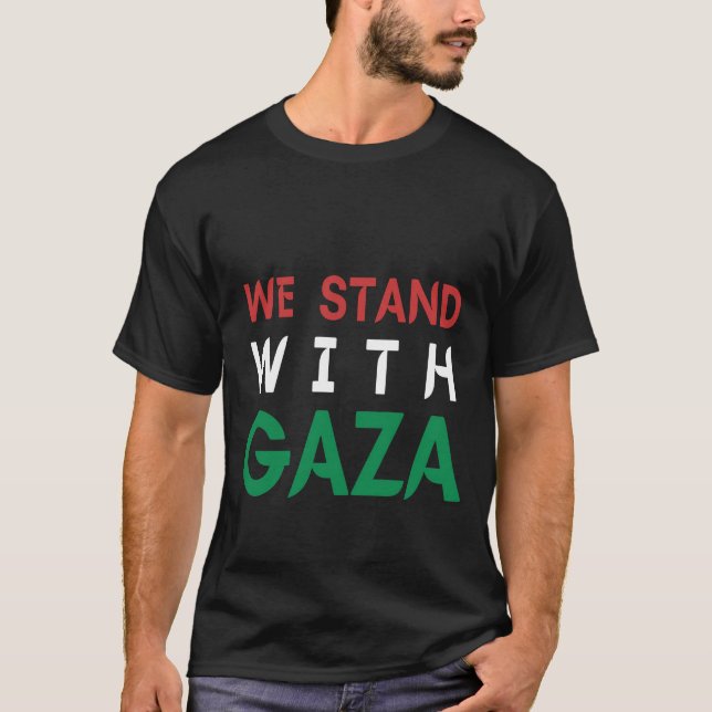 Wir stehen für Gaza, das freie Palästina, Solidari T-Shirt (Vorderseite)