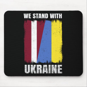Wir stehen mit der Ukraine Lettisch Ukrainische Fr Mousepad