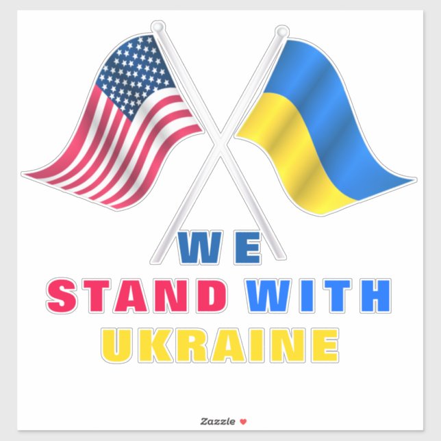 Wir stehen mit der Ukraine und den amerikanischen  Aufkleber (Blatt)