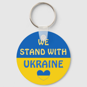 Wir stehen mit der Ukraine   Unterstützung anzeig Schlüsselanhänger