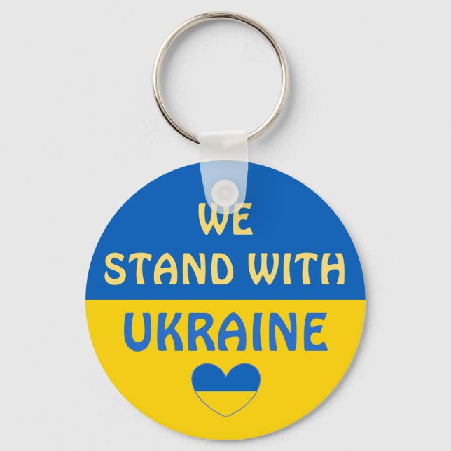 Wir stehen mit der Ukraine | Unterstützung anzeige Schlüsselanhänger (Vorderseite)