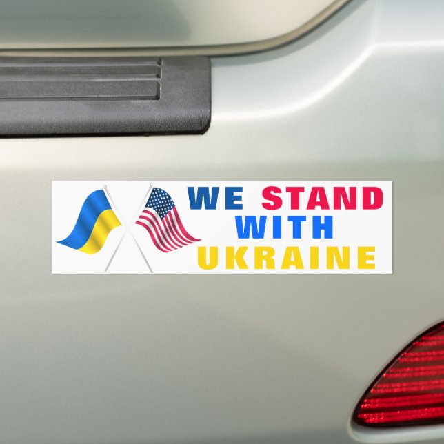 Wir stehen mit der Ukraine - US-Flagge - ukrainisc Autoaufkleber (Auf Auto)