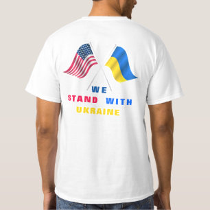 Wir stehen mit der Ukraine - US-Flagge - ukrainisc T-Shirt