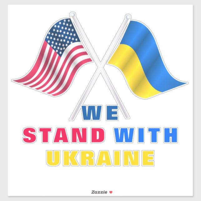 Wir stehen mit der ukrainischen Aufkleberfreiheit  Aufkleber (Blatt)