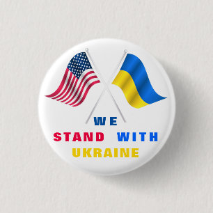 Wir stehen mit der ukrainischen Flag-Taste Button