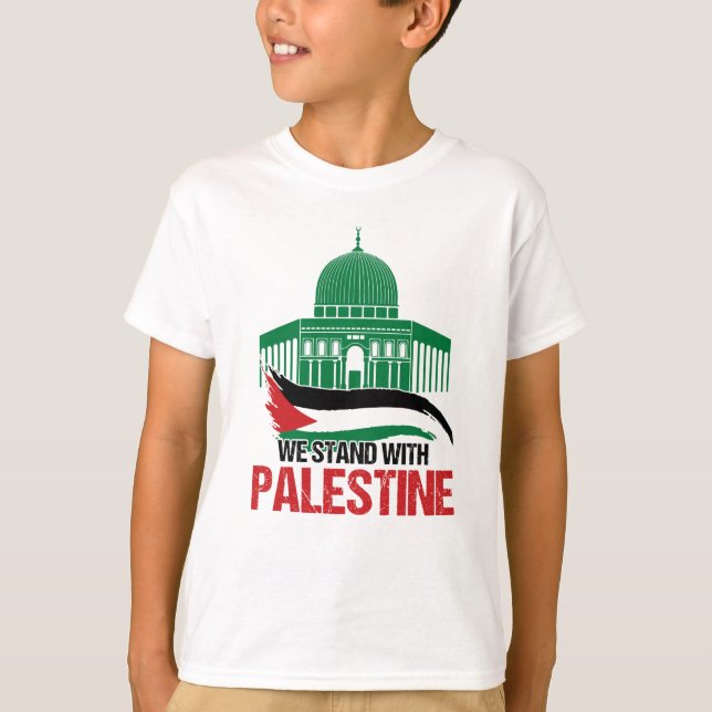 Wir stehen mit Palästina T-Shirt (Vorderseite)