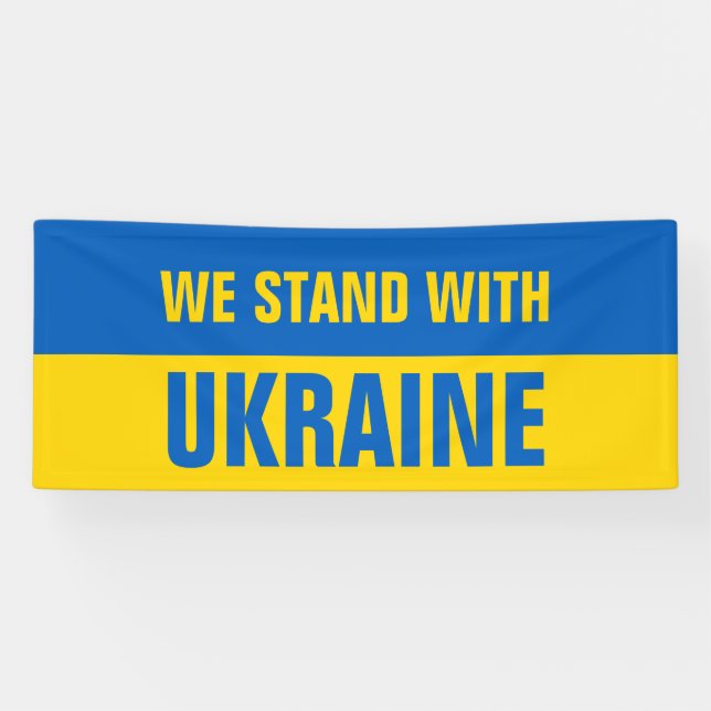 Wir stehen mit ukrainischer Flagge Banner (Horizontal)