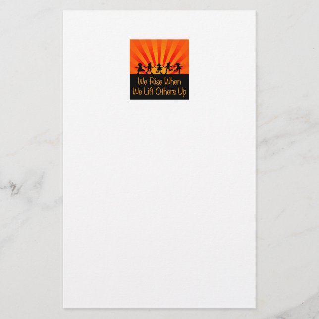 Wir steigen, wenn wir andere aufheben briefpapier (Vorderseite)