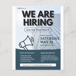 Wir stellen ein Post Geschäftsjob-Vakanz Einstellu Flyer