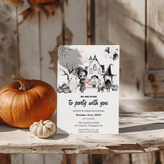 Wir sterben mit dem Party | Halloween-Party-Einlad Ankündigung (Von Creator hochgeladen)