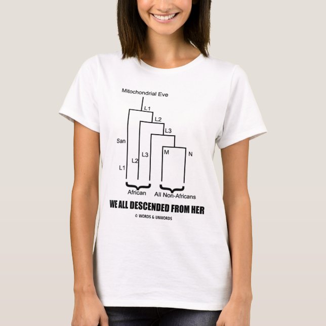 Wir stiegen ganz von ihr ab (mitochondrisches Eve) T-Shirt (Vorderseite)