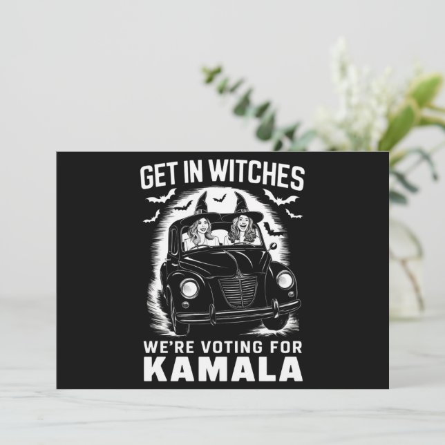 Wir stimmen für Kamala Halloween Einladung (Stehend Vorderseite)