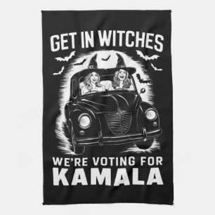 Wir stimmen für Kamala Halloween Geschirrtuch