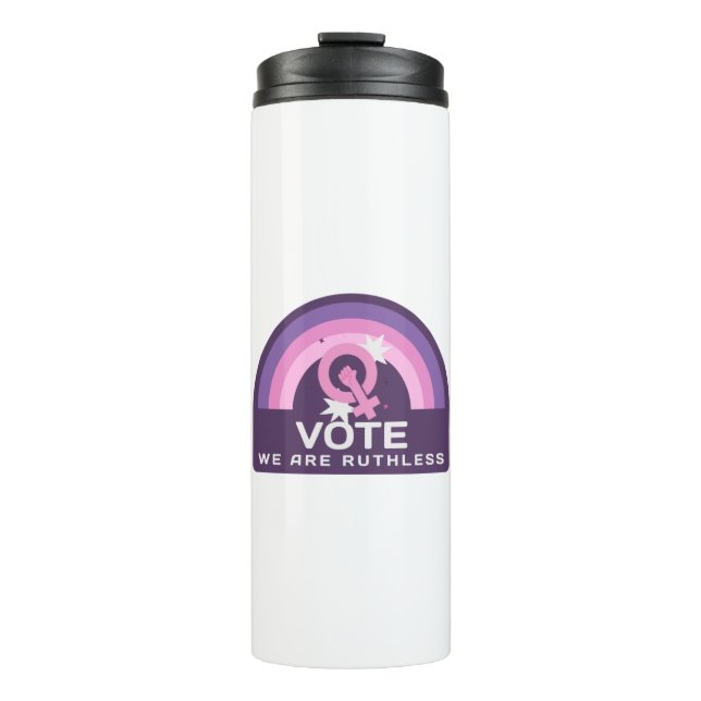 Wir stimmen unbarmherzig thermosbecher (Vorderseite)