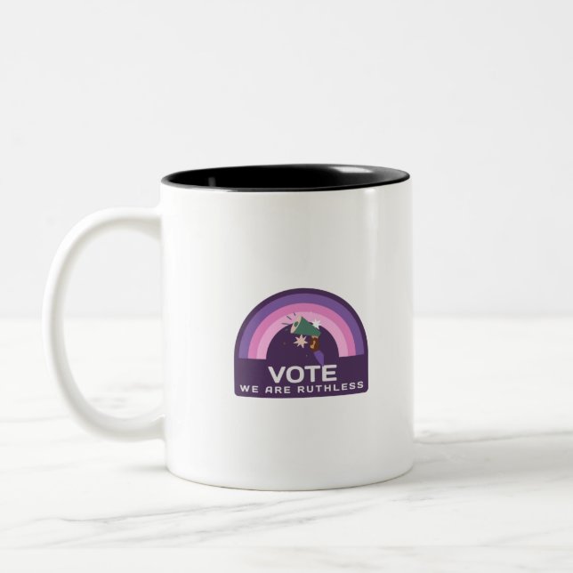 Wir stimmen unbarmherzig zweifarbige tasse (Links)