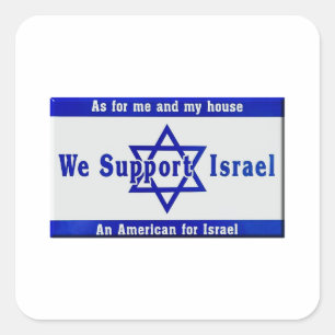 Wir stützen Israel Quadratischer Aufkleber