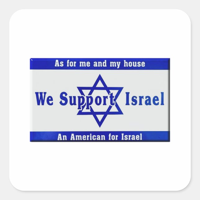 Wir stützen Israel Quadratischer Aufkleber (Vorderseite)