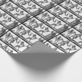 "Wir tanzen mit Todes" schwarze Pest-Packpapier Geschenkpapier